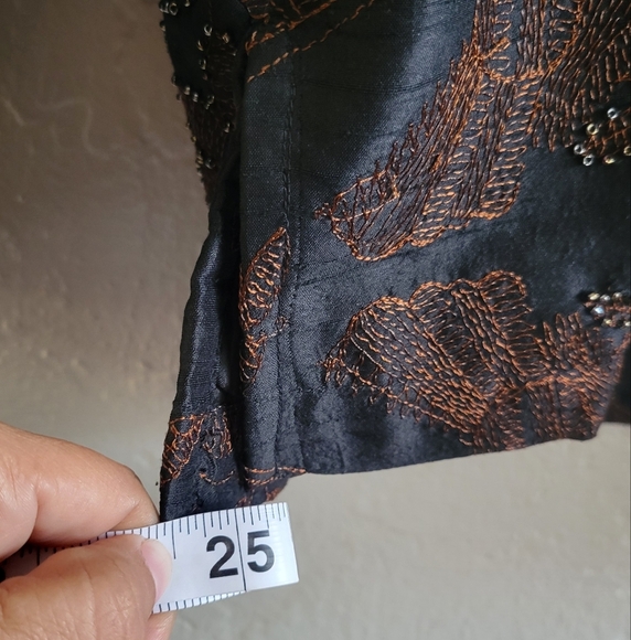 Chico's Silk Beaded Blazer Top Size 2 / 12 - Picture 6 of 6